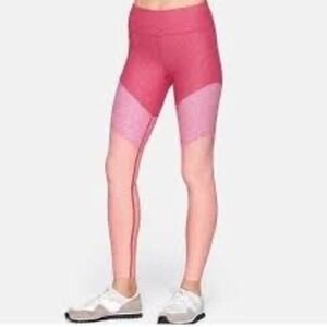OUTDOOR VOICES 7/8 Leggings, Color Block, Pink and Peach, Size Medium